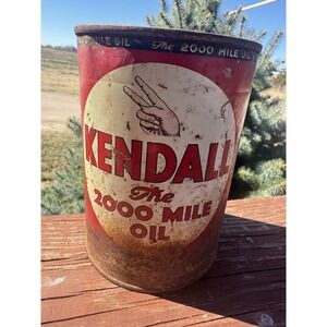 Vintage Full Kendall 2000 Mile Motor Oil 1 Quart Can circa 1930s